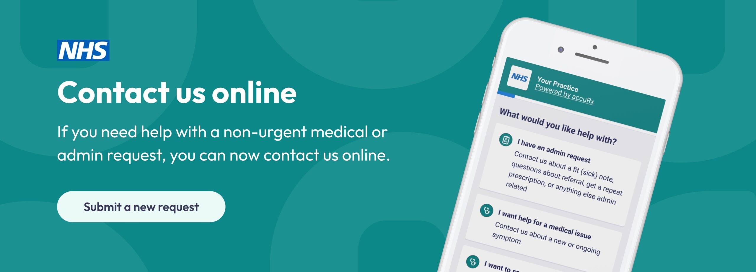 contact your gp online banner linked to accurx service